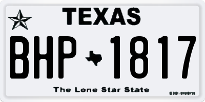 TX license plate BHP1817