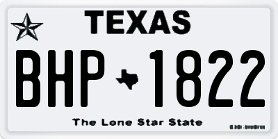 TX license plate BHP1822