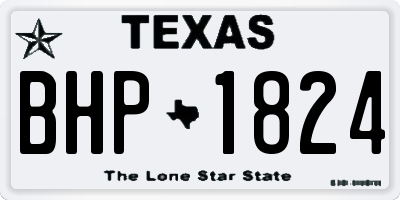 TX license plate BHP1824