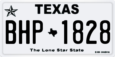 TX license plate BHP1828
