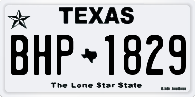 TX license plate BHP1829