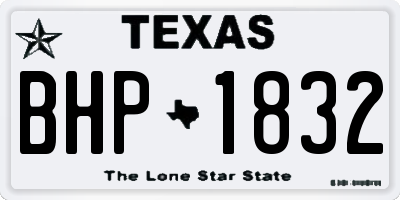 TX license plate BHP1832