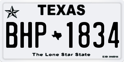 TX license plate BHP1834