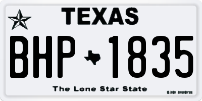 TX license plate BHP1835