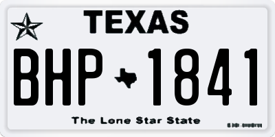 TX license plate BHP1841