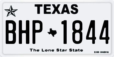 TX license plate BHP1844
