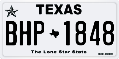 TX license plate BHP1848