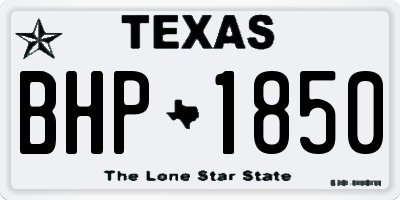 TX license plate BHP1850