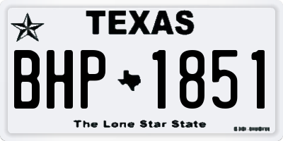TX license plate BHP1851