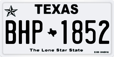 TX license plate BHP1852