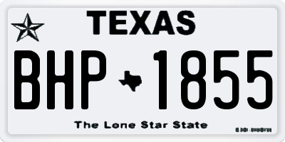 TX license plate BHP1855