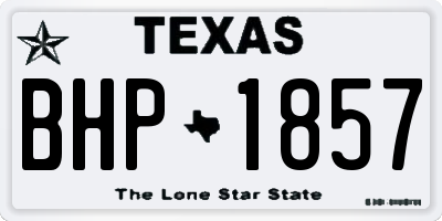 TX license plate BHP1857