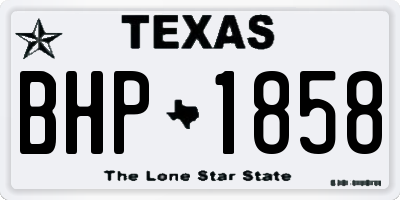 TX license plate BHP1858