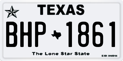 TX license plate BHP1861