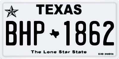 TX license plate BHP1862