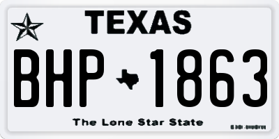 TX license plate BHP1863