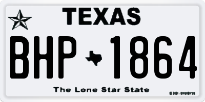 TX license plate BHP1864