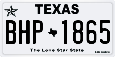 TX license plate BHP1865