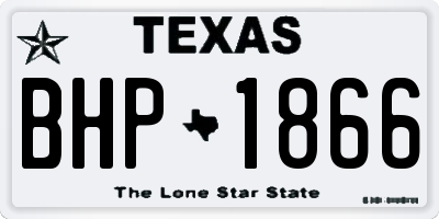 TX license plate BHP1866