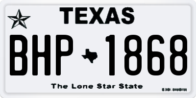 TX license plate BHP1868