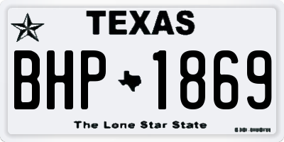 TX license plate BHP1869
