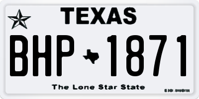 TX license plate BHP1871