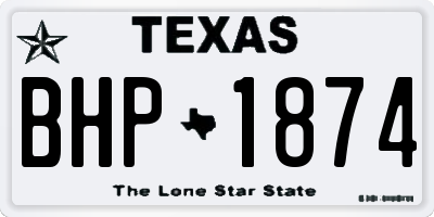 TX license plate BHP1874