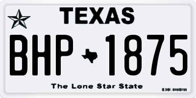 TX license plate BHP1875