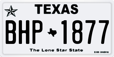 TX license plate BHP1877