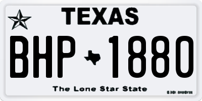 TX license plate BHP1880