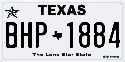 TX license plate BHP1884