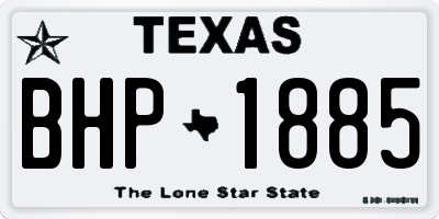 TX license plate BHP1885