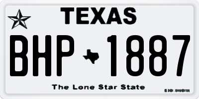 TX license plate BHP1887