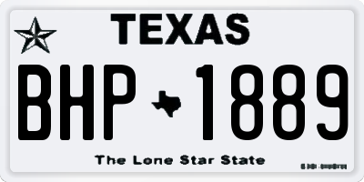 TX license plate BHP1889