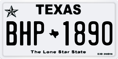 TX license plate BHP1890