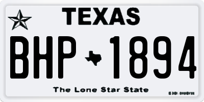 TX license plate BHP1894