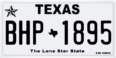 TX license plate BHP1895