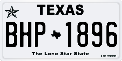 TX license plate BHP1896
