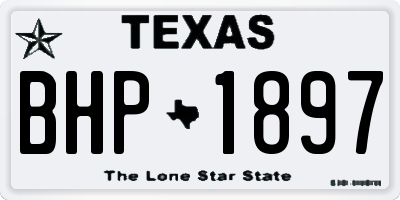 TX license plate BHP1897