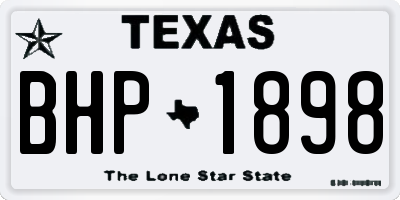 TX license plate BHP1898