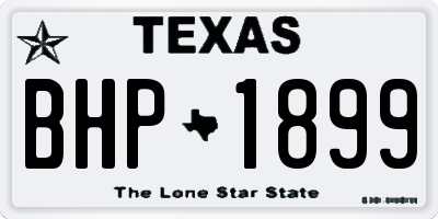 TX license plate BHP1899