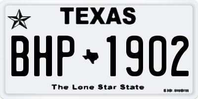 TX license plate BHP1902