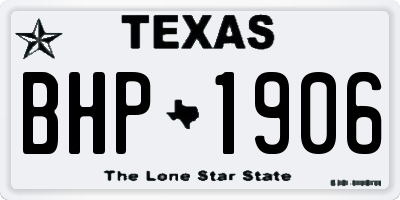 TX license plate BHP1906