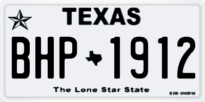 TX license plate BHP1912