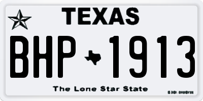 TX license plate BHP1913