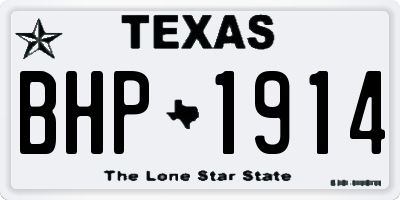 TX license plate BHP1914