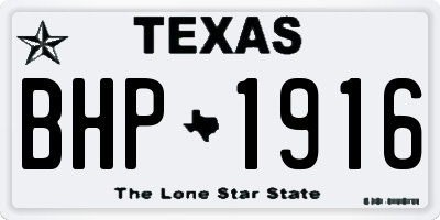 TX license plate BHP1916