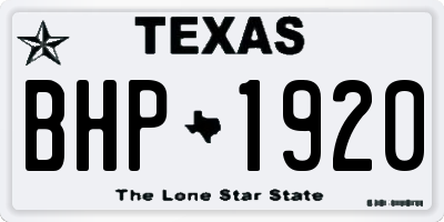 TX license plate BHP1920