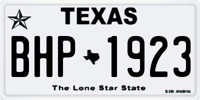 TX license plate BHP1923