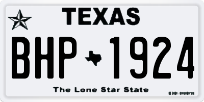 TX license plate BHP1924